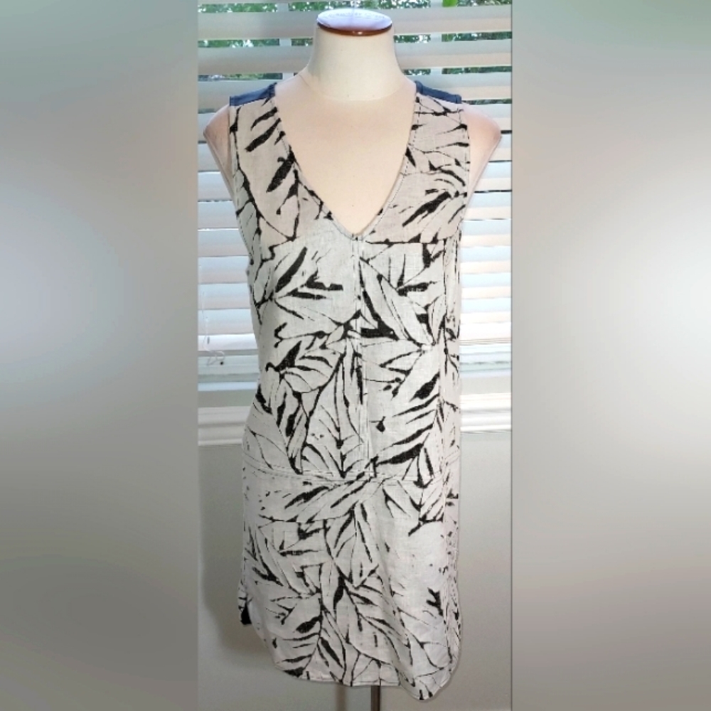 7 for all mankind Black/Ivory Floral Cut Out Look Dress NWT